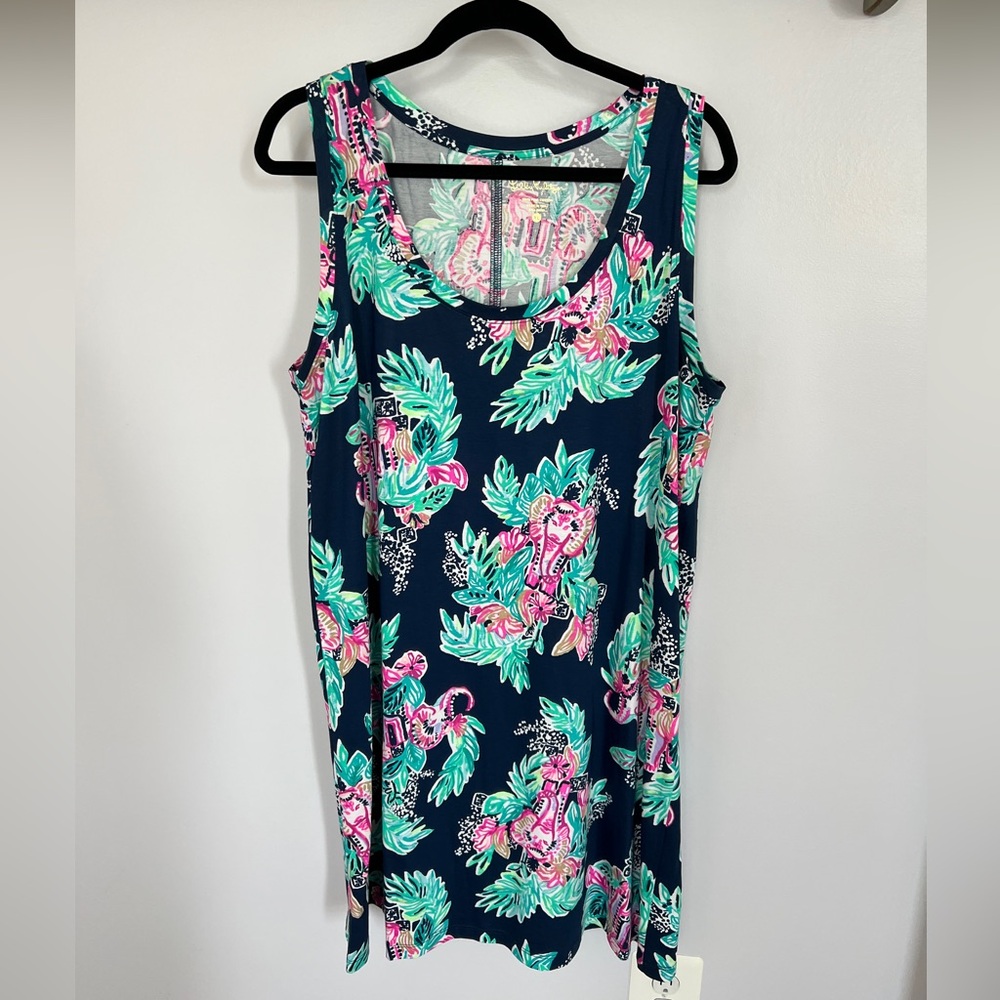Lilly Pulitzer EUC XL sleeveless dress in pink elephant print
